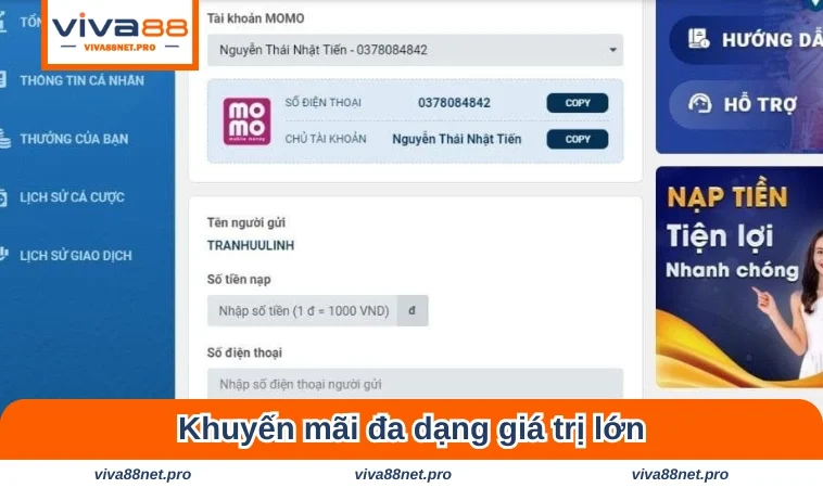 Các đặc điểm nổi bật của nạp tiền tại nhà cái cho tín đồ